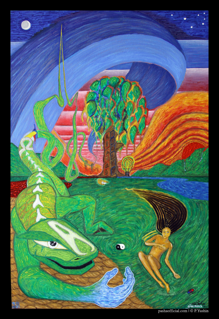 "Deneutralization" oil on canvas art by Pasha. Circa 2001-2013.